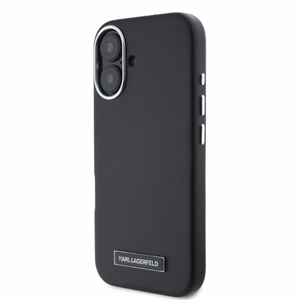 Karl Lagerfeld FW Metal Plate MagSafe apvalks iPhone 16 - melns
