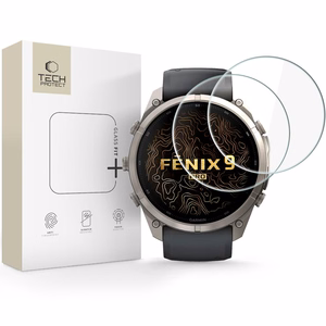 Tech-Protect Glass Fit+ rūdīta stikla aizsargi modelim Garmin Fenix 9 Pro 51 mm, 2 gab.