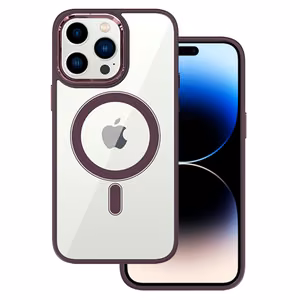 Tel Protect Magnetic Clear прозрачный чехол для iPhone 13 Pro вишнёвый