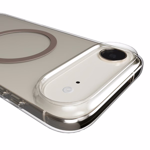 Puro Lite Mag TPU+PC magnētiskais viedtālruņa apvalks iPhone 17 Air - caurspīdīgs ar brūnu gredzenu