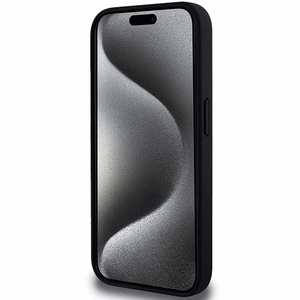 BMW perforēts trīskrāsu līnijas viedtālruņa apvalks iPhone 15 Pro - melns
