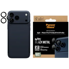 PanzerGlass Hoops rūdītais stikls objektīva aizsargstikls iPhone 17 Pro / 17 Pro Max / 16 Pro / 16 Pro Max Melns