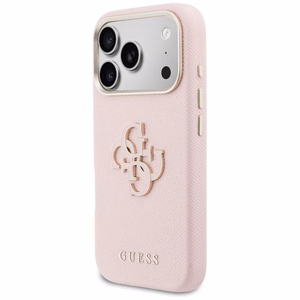 Guess FW sveķu logotipa korpuss iPhone 17 Pro Max - Rozā krāsā