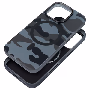 Viedtālruņa apvalks FORCELL F-PROTECT ar divslāņu 4D tehnoloģiju, militārā kritiena testa saderīgs ar MagSafe paredzēts IPHONE 16 PLUS melna kamuflāža