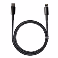 Baseus kabelis Tungsten PD USB-C - Lightning 1,0 m melns 20W