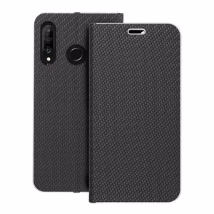 LUNA Book Carbon viedtālruņa apvalks HUAWEI P30 Lite melns
