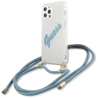 Guess GUHCP12LCRTVSBL iPhone 12 Pro Max 6.7" zils/zils cietais apvalks Script Vintage