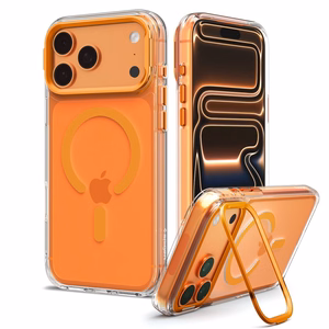 Spigen Ultra Hybrid Optik S MagSafe maciņš iPhone 18 Pro / 17 Pro, caurspīdīgs oranžs