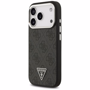 Guess Чехол для iPhone 17 Pro совместимый с MagSafe GUHMP17LP4TSRCMK (PU 4G W/Triangle Logo SL) чёрный