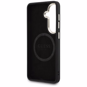 Guess 4G Big Rhinestone Triangle Strap MagSafe maciņš + siksniņa Samsung Galaxy S26 melns