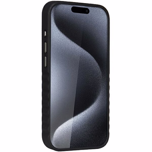 Audi Sintētiskās ādas viedtālruņa apvalks ar Magnētisko iPhone 15 Pro - melns