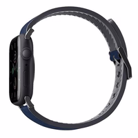 Uniq Straden ādas Hybrid siksniņa priekš Apple Watch 1/2/3/4/5/6/7/8/SE/SE2/Ultra 42/44/45/49mm - zils