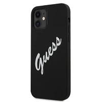 Guess GUHCP12SLSVSBW iPhone 12 mini 5.4" melns un balts cietais apvalks Silikona Vintage