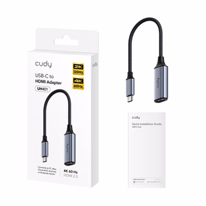 Cudy UH401 USB grafikas adapteris pelēks, sudrabs