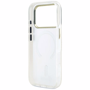 Guess IML Shell Script Metal MagSafe чехол для iPhone 17 Pro Max белый