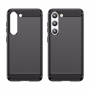 Carbon Case чехол для Samsung Galaxy S23+ гибкий силиконовый карбоновый чехол чёрный