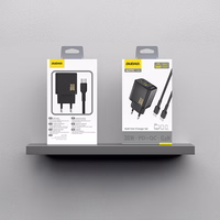 Dudao A27TCEU PD 30W GaN USB-A USB-C Wall Lādētājs with USB-C Kabelis - Melns