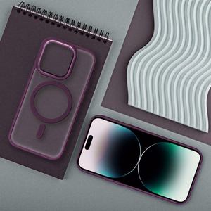 MATTE MAG COVER viedtālruņa apvalks, savietojams ar MagSafe, paredzēts SAMSUNG S25 PLUS, plūmju sarkans