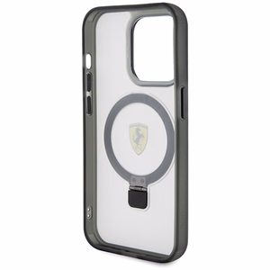 Ferrari FEHMP15LUSCAH iPhone 15 Pro 6.1" caurspīdīgs cietais apvalks ar gredzena statīvu 2023 kolekcija Magnētiskais