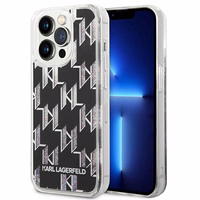 Karl Lagerfeld KLHCP14XLMNMK iPhone 14 Pro Max 6.7 "cietais apvalks melns / melns Šķidrs Mirdzums Monogramma