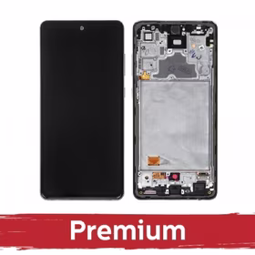 LCD displejs saderīgs ar Samsung A725 A72 ar rāmi / Awesome melns / OEM