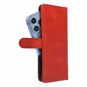 Universāls grāmatas tipa viedtālruņa apvalks COMMON izmērs XL, paredzēts SAMSUNG A12 / A13 4G / A34 5G / A02s / XIAOMI Redmi 12 4G / 12C / NOTE 12 4G / 12 PRO 5G / OPPO A53s / A72 / A92, sarkans