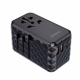 Choetech PD6028 EU / US / AUS / UK ceļojumu adapteris 2x USB-C 2x USB-A 100W - melns