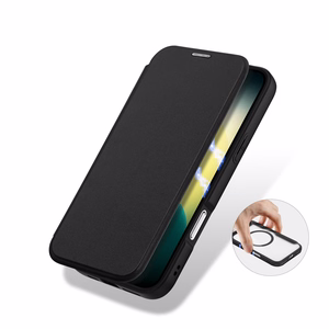 Dux Ducis Skin X Pro viedtālruņa apvalks iPhone 17 Air ar maku, saderīgs ar MagSafe – melns