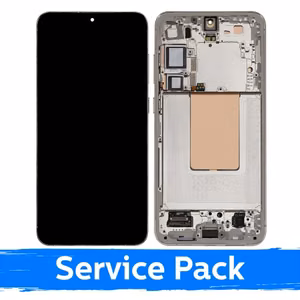 Ar Samsung S926 S24 Plus saderīgs LCD displejs ar rāmi / dzintara dzeltens / (servisa komplekts) +AR AKUMULATORU