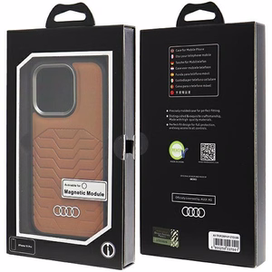 Audi Sintētiskās ādas viedtālruņa apvalks ar Magnētisko iPhone 15 Pro - brūns