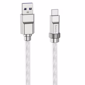 Silicone Cable HOCO Type-A - Type-C, 100W, transparent, 1m