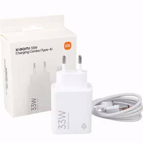 Xiaomi MDY-16-EF 1xUSB-A 33W sienas lādētājs ar 3A USB-C kabeli - balts