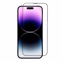 5D pilnas līmes rūdītais stikls iPhone 16 Pro / 17 / 17 Pro melns + aplikators