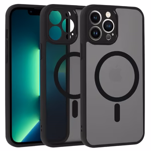 Pilnīgs matēts Mag vāks viedtālrunim Iphone 13 Pro Max - melns