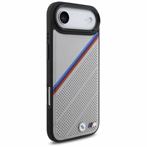 BMW M trīskrāsu metāla logotipa magnētiskais viedtālruņa apvalks iPhone 17 Air - pelēks