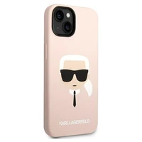 Karl Lagerfeld KLHCP14MSLKHLP iPhone 14 Plus 6.7 "cietais viedtālruņa apvalks rozā / rozā silikona Karl's Head
