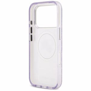 Karl Lagerfeld IML Mirdzošais Karl & Choupette Heads Logo magnētiskais viedtālruņa apvalks iPhone 17 Pro Max - violets
