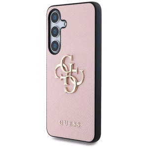 Guess Graudains Liels 4G Logotips Mazs Klasiskais Logotips viedtālruņa apvalks Samsung Galaxy S25 rozā