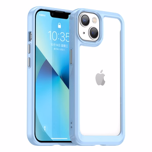 Outer Space viedtālruņa apvalks iPhone 14 Plus ciets vāciņš ar gēla rāmi zils