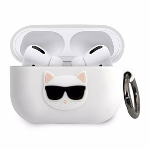 Karl Lagerfeld KLACAPSILCHWH AirPods Pro maciņš balts Silicone Choupette