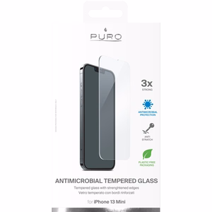 Puro Anti-Bacterial rūdīta stikla ekrāna aizsargs iPhone 13 Mini