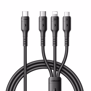USB Kabelis Joyroom S-A61 USB-C uz USB-C/Lightning/MicroUSB 3.5A 1.2m melns
