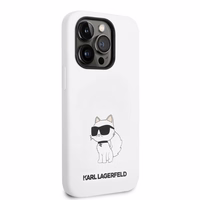 Karl Lagerfeld KLHCP14LSNCHBCH iPhone 14 Pro 6.1" cietais apvalks balts/balts Silikona Choupette