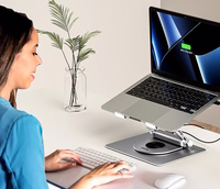 Regulējams portatīvā datora statīvs + USB-C HDMI centrmezgls Unitek D1109B01 PD 100W