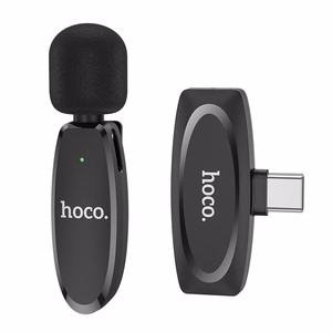 Mikrofons Hoco L15 Type-C melns