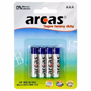 Arcas 10700403 – AAA/R03 Super Heavy Duty baterijas, 4 gab.