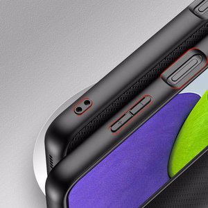 Dux Ducis Fino apvalks pārklāts ar neilona materiālu Samsung Galaxy A22 4G melns