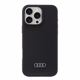 Audi Silikona viedtālruņa apvalks iPhone 16 Pro Max 6.9" melns/melns cietais apvalks AU-LSRIP16PM-Q3/D1-BK