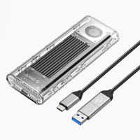 Orico TCM2-G20 M.2 NVME USB-C 3.2 20Gb/s disku ierīce - sudraba/caurspīdīga