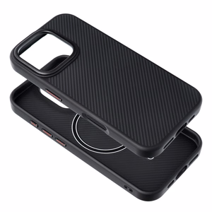 Case for iPhone 15 PRO MAX Carbon Elite Mag Cover compatible with MagSafe black